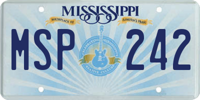 MS license plate MSP242