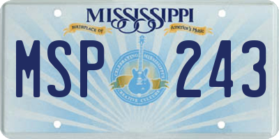 MS license plate MSP243