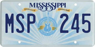 MS license plate MSP245