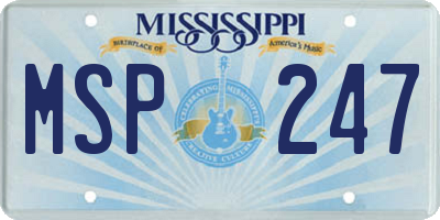 MS license plate MSP247