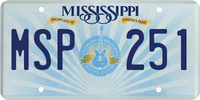 MS license plate MSP251