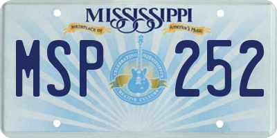 MS license plate MSP252