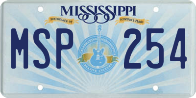 MS license plate MSP254