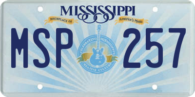 MS license plate MSP257