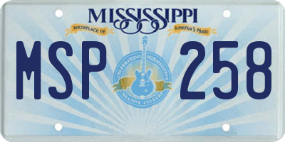 MS license plate MSP258