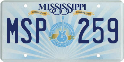 MS license plate MSP259