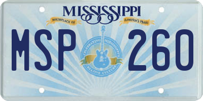 MS license plate MSP260