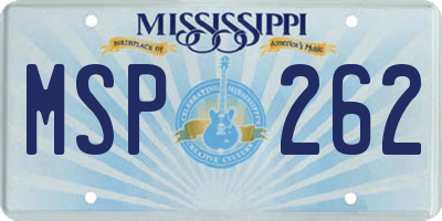 MS license plate MSP262