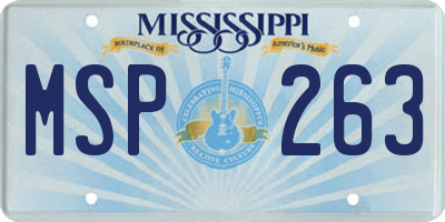 MS license plate MSP263