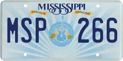 MS license plate MSP266