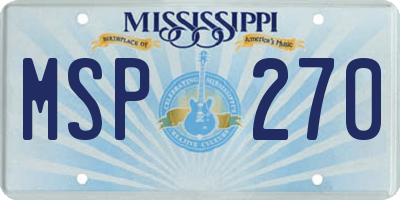 MS license plate MSP270