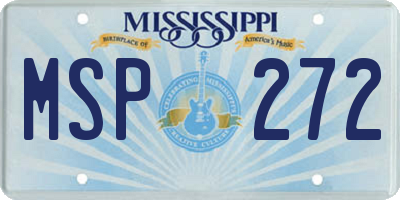 MS license plate MSP272