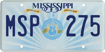 MS license plate MSP275