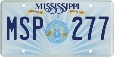 MS license plate MSP277