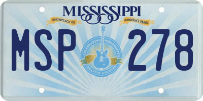 MS license plate MSP278