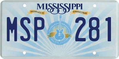 MS license plate MSP281