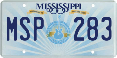 MS license plate MSP283