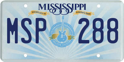 MS license plate MSP288