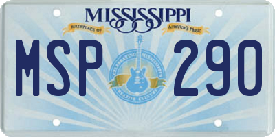 MS license plate MSP290