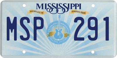 MS license plate MSP291