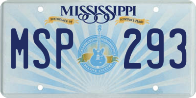 MS license plate MSP293