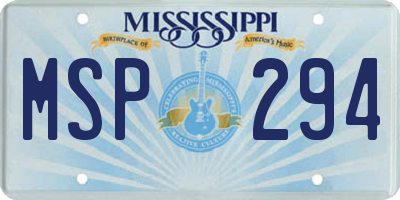 MS license plate MSP294