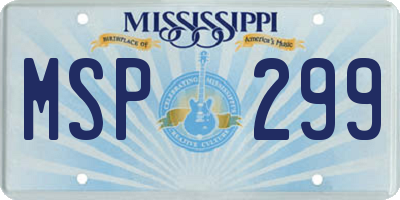 MS license plate MSP299