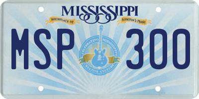 MS license plate MSP300