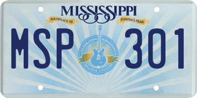 MS license plate MSP301