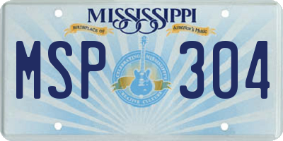 MS license plate MSP304