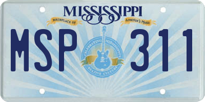 MS license plate MSP311