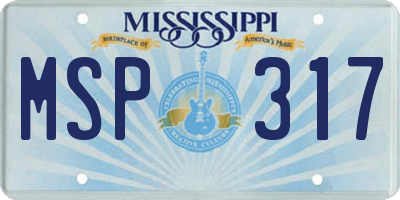 MS license plate MSP317