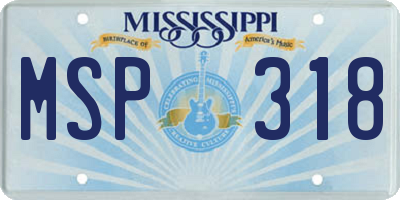 MS license plate MSP318