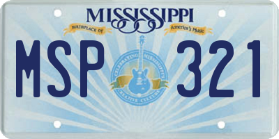 MS license plate MSP321