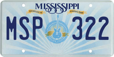 MS license plate MSP322