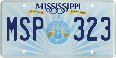 MS license plate MSP323