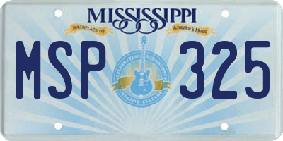MS license plate MSP325