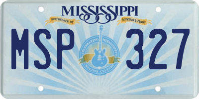 MS license plate MSP327