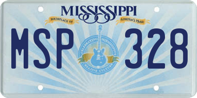 MS license plate MSP328