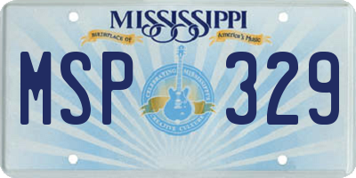 MS license plate MSP329