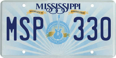MS license plate MSP330
