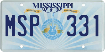 MS license plate MSP331