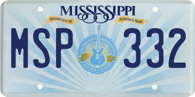 MS license plate MSP332