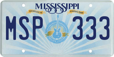MS license plate MSP333