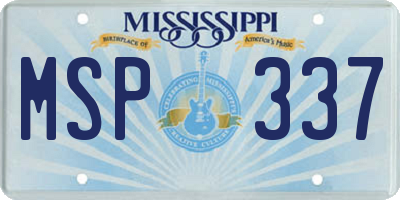 MS license plate MSP337