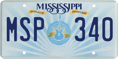 MS license plate MSP340