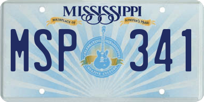 MS license plate MSP341
