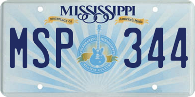MS license plate MSP344