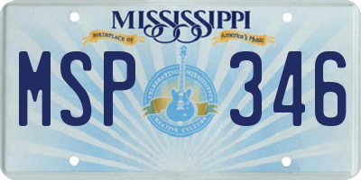 MS license plate MSP346