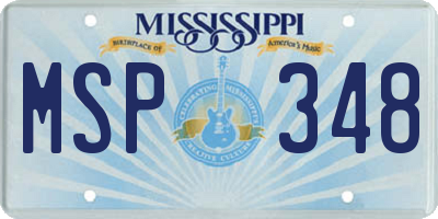 MS license plate MSP348